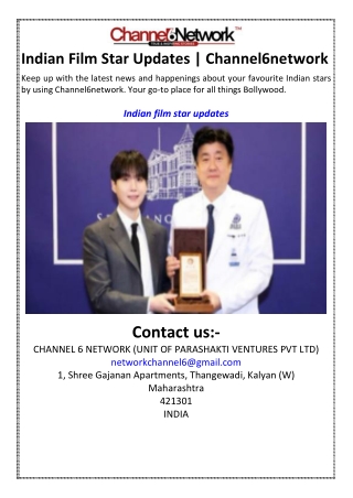 Indian Film Star Updates Channel6network