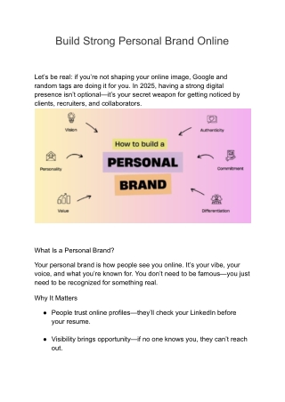 Build Strong Personal Brand Online