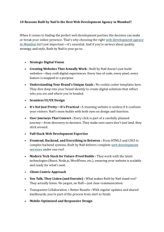 10 Reasons Built by Naif Is the Best Web Development Agency in Mumbai!!