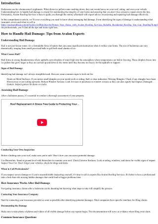 How to Handle Hail Damage: Tips from Avalon Experts