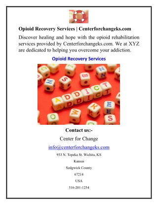 Opioid Recovery Services Centerforchangeks.com