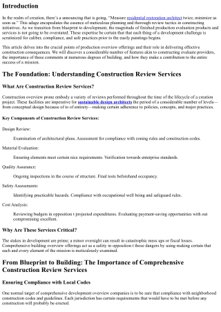 From Blueprint to Building: The Importance of Comprehensive Construction Review