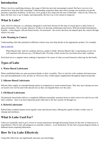 How Long Does Lube Last? Understanding Expiration Dates