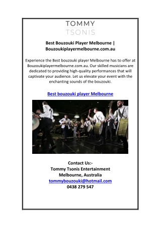 Best Bouzouki Player Melbourne | Bouzoukiplayermelbourne.com.au