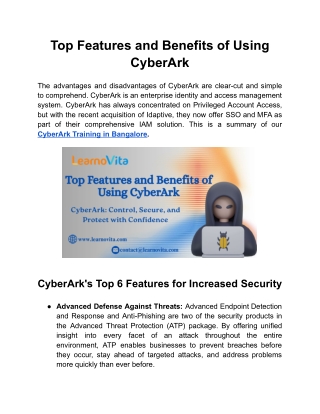 Top Features and Benefits of Using CyberArk