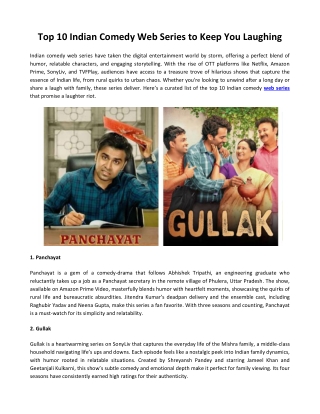 Top Ten Indian Comedy Web Series