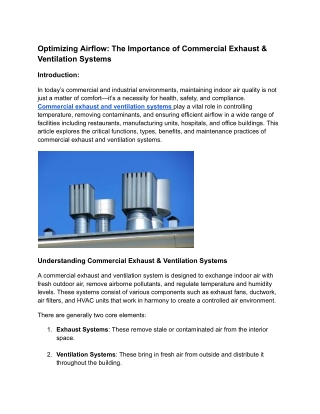 Optimizing Airflow_ The Importance of Commercial Exhaust & Ventilation Systems