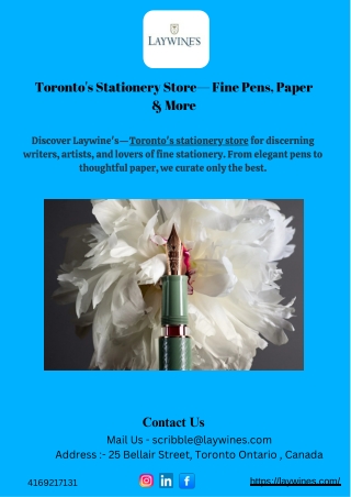 Toronto's Stationery Store— Fine Pens, Paper & More