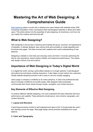 Mastering the Art of Web Designing_ A Comprehensive Guide