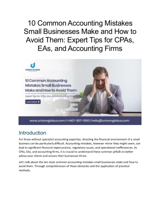 Common Accounting Mistakes and How to Avoid Them – Expert Tips