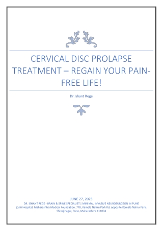 Cervical Disc Prolapse Treatment in pune