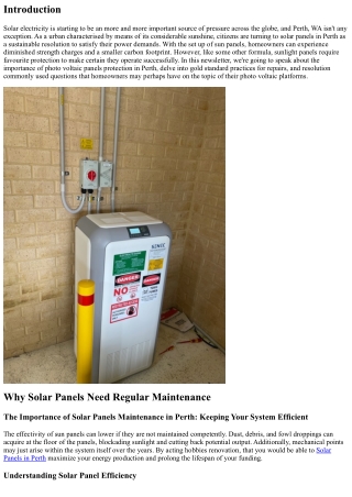 Solar Panels Maintenance in Perth: Keeping Your System Efficient