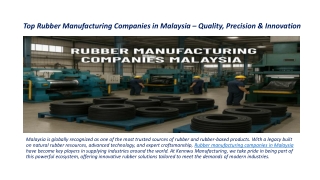 Top Rubber Manufacturing Companies in Malaysia – Quality