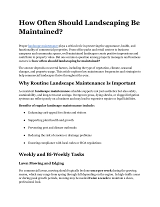 How Often Should Landscaping Be Maintained?