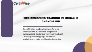 Web Designing training in Mohali & Chandigarh