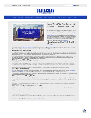 New York City Fire Pumps An Essential Compliance Guide