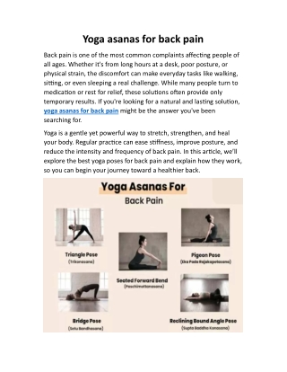 Yoga asanas for back pain