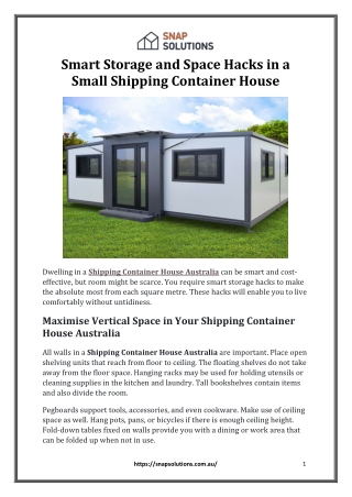 Smart Storage and Space Hacks in a Small Shipping Container House