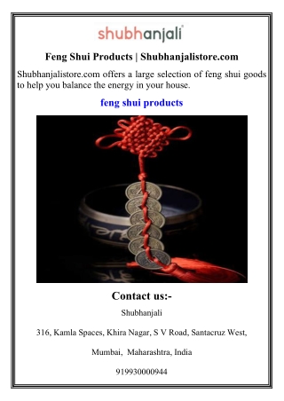 Feng Shui Products  Shubhanjalistore.com