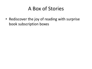 Book Subscription Box in UK & US | A Box of Stories