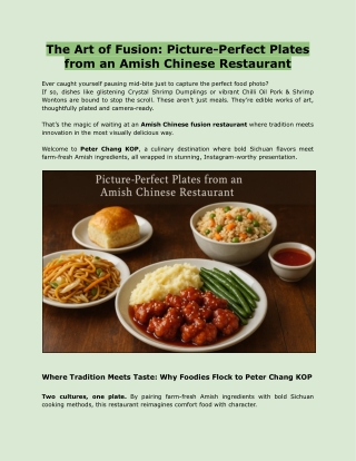 The Art of Fusion: Picture-Perfect Plates from an Amish Chinese Restaurant