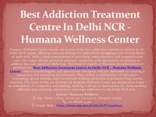Rehabilitation Centre In Delhi - Humana Wellness Center