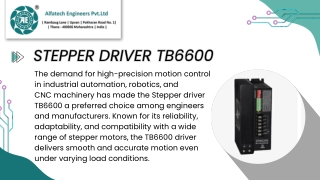 Stepper Driver TB6600 Empowering Precision Control in Modern Motion Systems