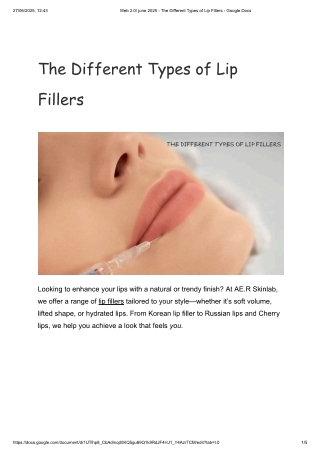 The Different Types of Lip Fillers