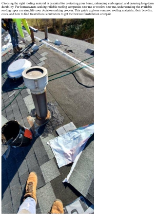 Discover What Types of Roofing Are Available Near Me in 2025