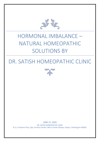 Natural Homeopathic Solutions by Dr. Satish Homeopathic Clinic
