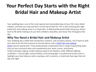 Your Perfect Day Starts with the Right Bridal