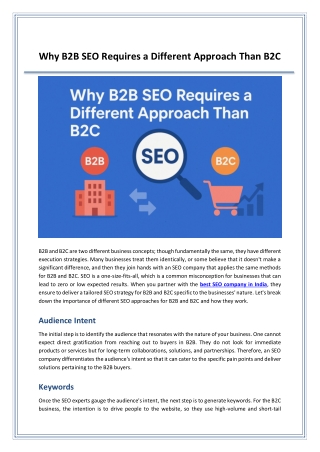 Why B2B SEO Requires a Different Approach Than B2C
