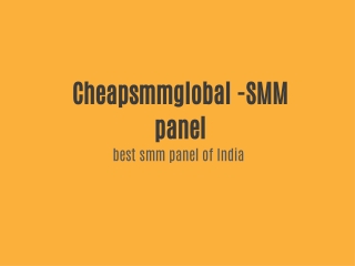 Cheapest SMM Panel - Cheapsmmglobal