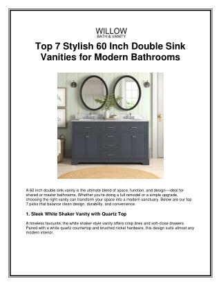 Top 7 Stylish 60 Inch Double Sink Vanities for Modern Bathrooms