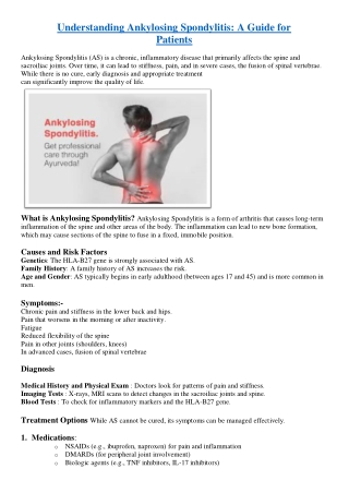 Understanding Ankylosing Spondylitis: A Guide for Patients
