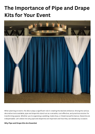 The Importance of Pipe and Drape Kits for Your Event