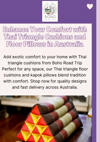Thai Triangle Cushions & Pillows  Authentic Thai Cushion Australia by Boho Road Trip