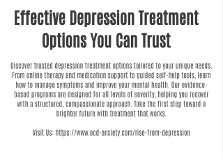 Effective Depression Treatment Options You Can Trust