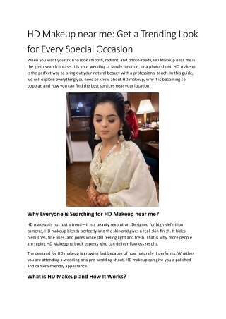 HD Makeup near me Get a Trending Look for Every Special Occasion