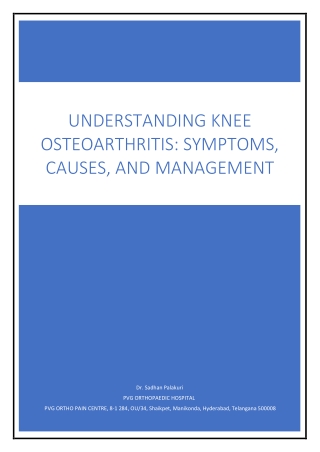 Understanding Knee Osteoarthritis in Hyderabad