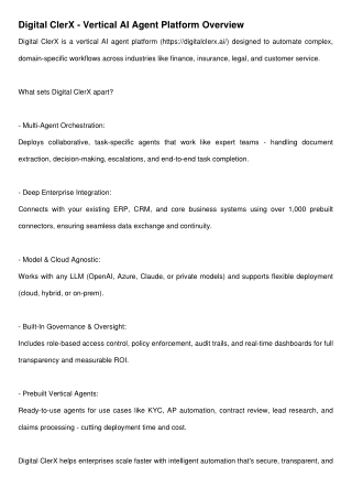 Vertical AI Agent Platform