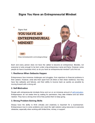 Signs You Have an Entrepreneurial Mindset