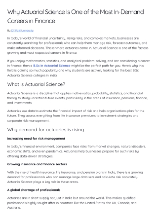 Why Actuarial Science Is One of the Most In-Demand Careers in Finance