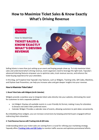 How to Maximize Ticket Sales & Know Exactly What’s Driving Revenue