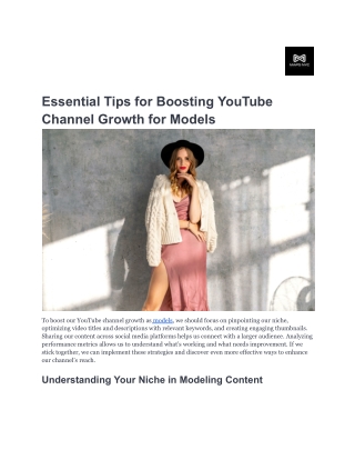 Essential Tips for Boosting YouTube Channel Growth for Models