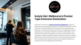 Instyle Hair Melbourne's Premier Tape Extension Destination