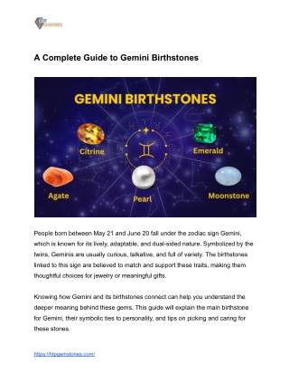 A Complete Guide to Gemini Birthstones