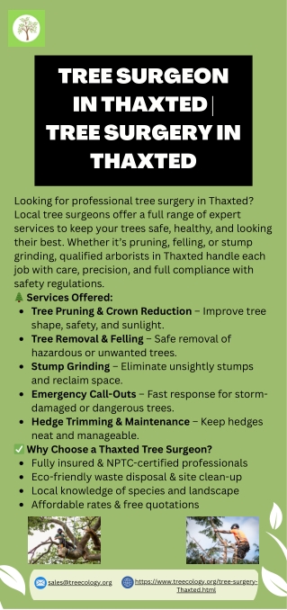 Tree surgeon in Thaxted  Tree surgery in Thaxted