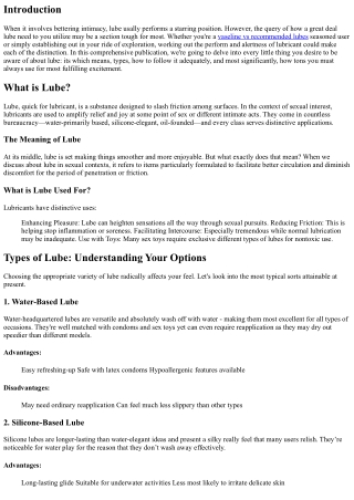 **How Much Lube Should You Use? A Guide to Getting It Just Right**