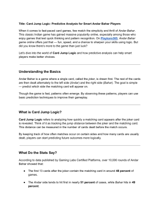 Card Jump Logic_ Predictive Analysis for Smart Andar Bahar Players